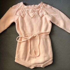 NWOT Long-sleeved Pink Romper with Button Closure